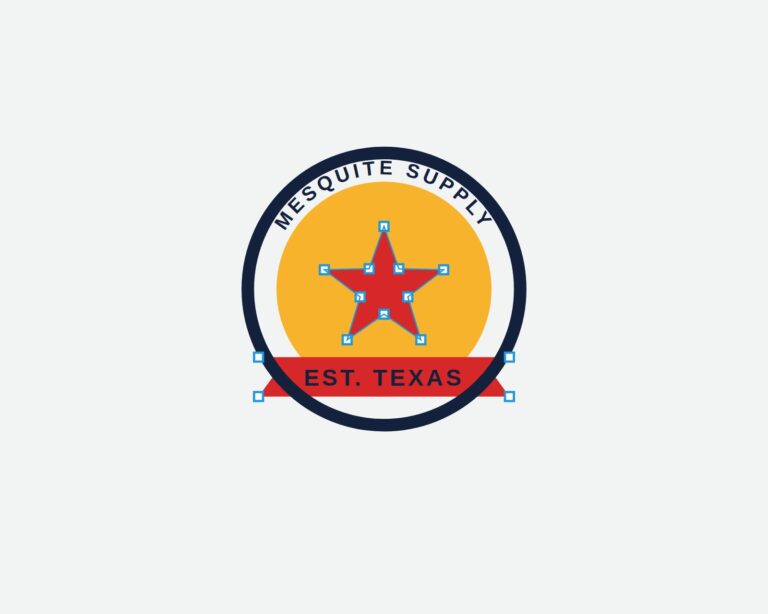 Clean vector redraw of a circular logo with a red star and ribbon banner, sharp edges ready for screen printing